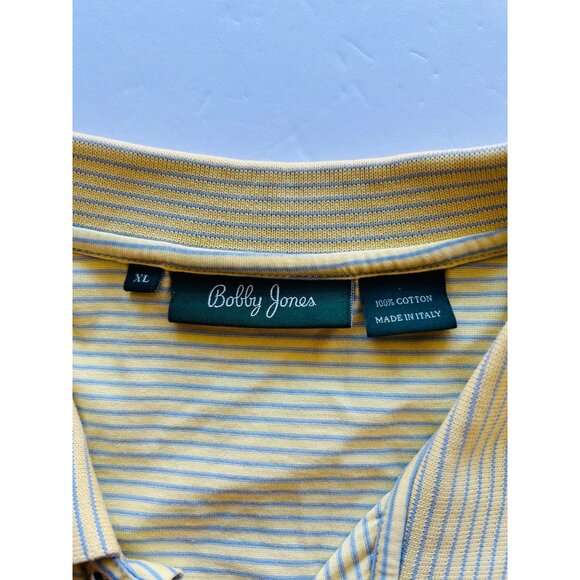 Master Bobby Jones Men's XL Yellow Polo Shirt W/ Embroidered Made In Italy - Picture 7 of 8